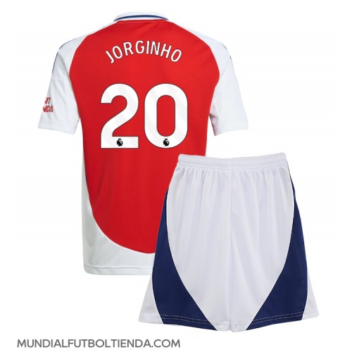 Camiseta Arsenal Jorginho Frello #20 Primera Equipación Replica 2024-25 para niños mangas cortas (+ Pantalones cortos)